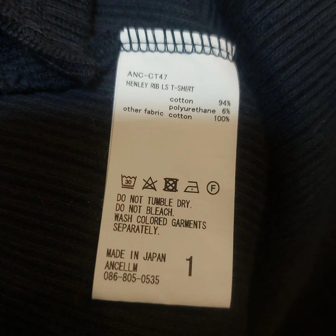 【美品】ancellm HENLEY RIB LS T-SHIRT サイズ1