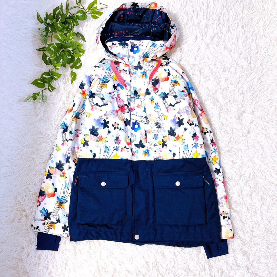 【極美品】ScoLar スカラー スキー スノーボードウェア上下セット　総柄