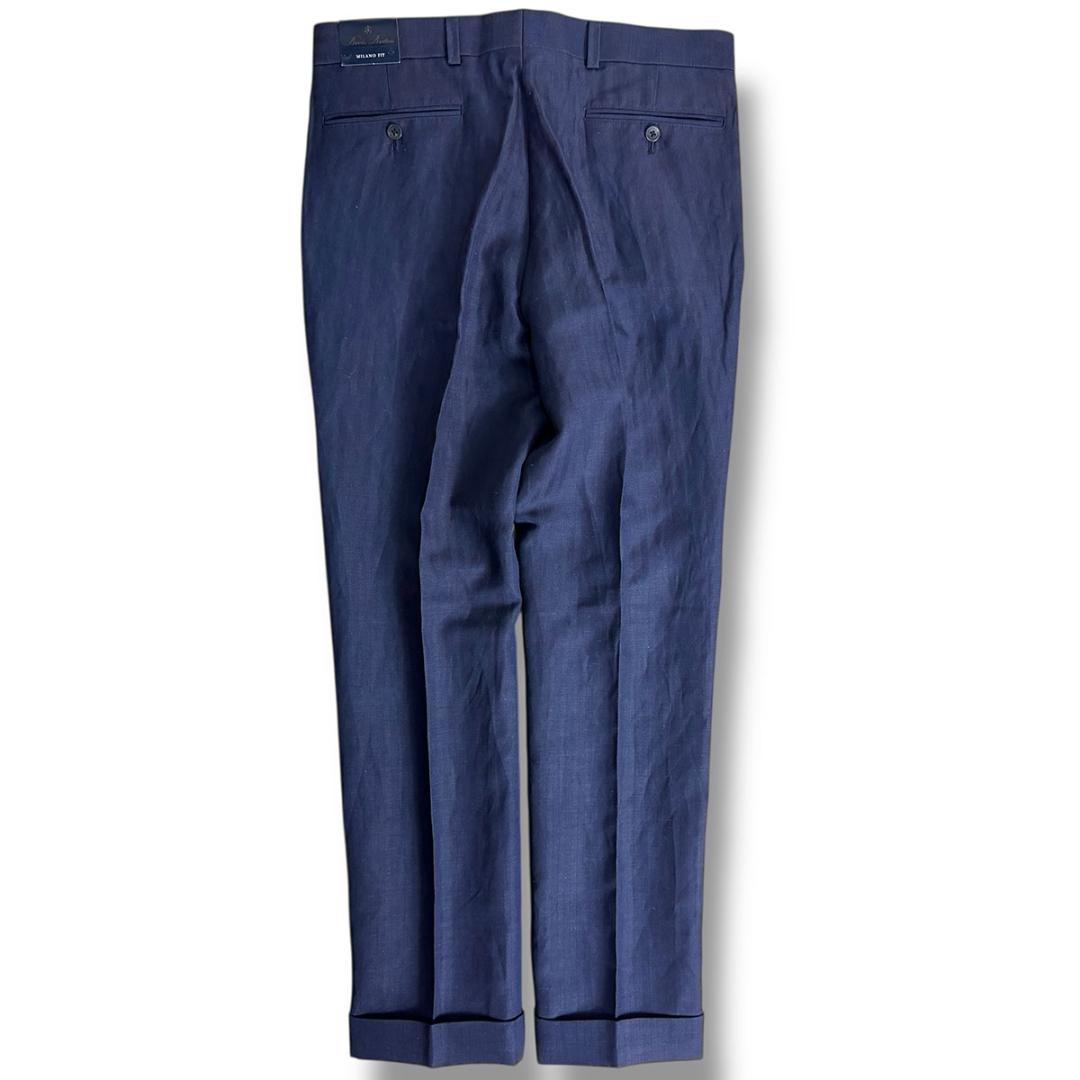 J5241新品ブルックスブラザーズ カノニコ生地リネンヘリンボーン柄スーツ 38