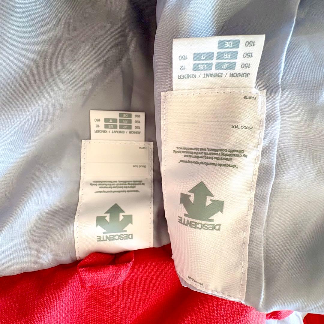 150 デサント　スキー　スノーボード　上下セット　赤　ブラック　スノーウェア