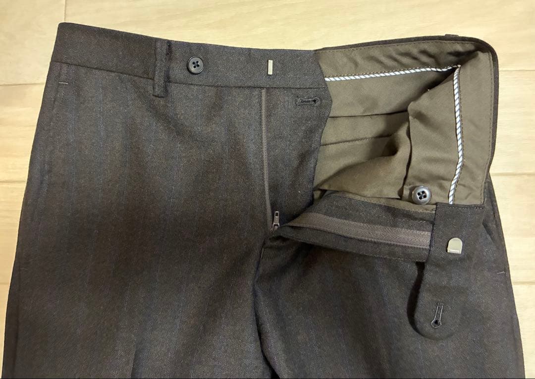 【E.thomas・美品・160-8】サキソニー ブラウン スーツ