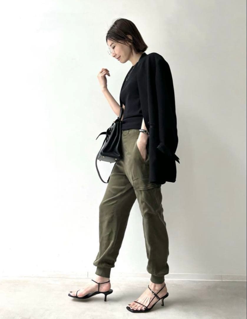 【新品】L'Appartement◆アパルトモンフィブリルサテンカーゴパンツ40