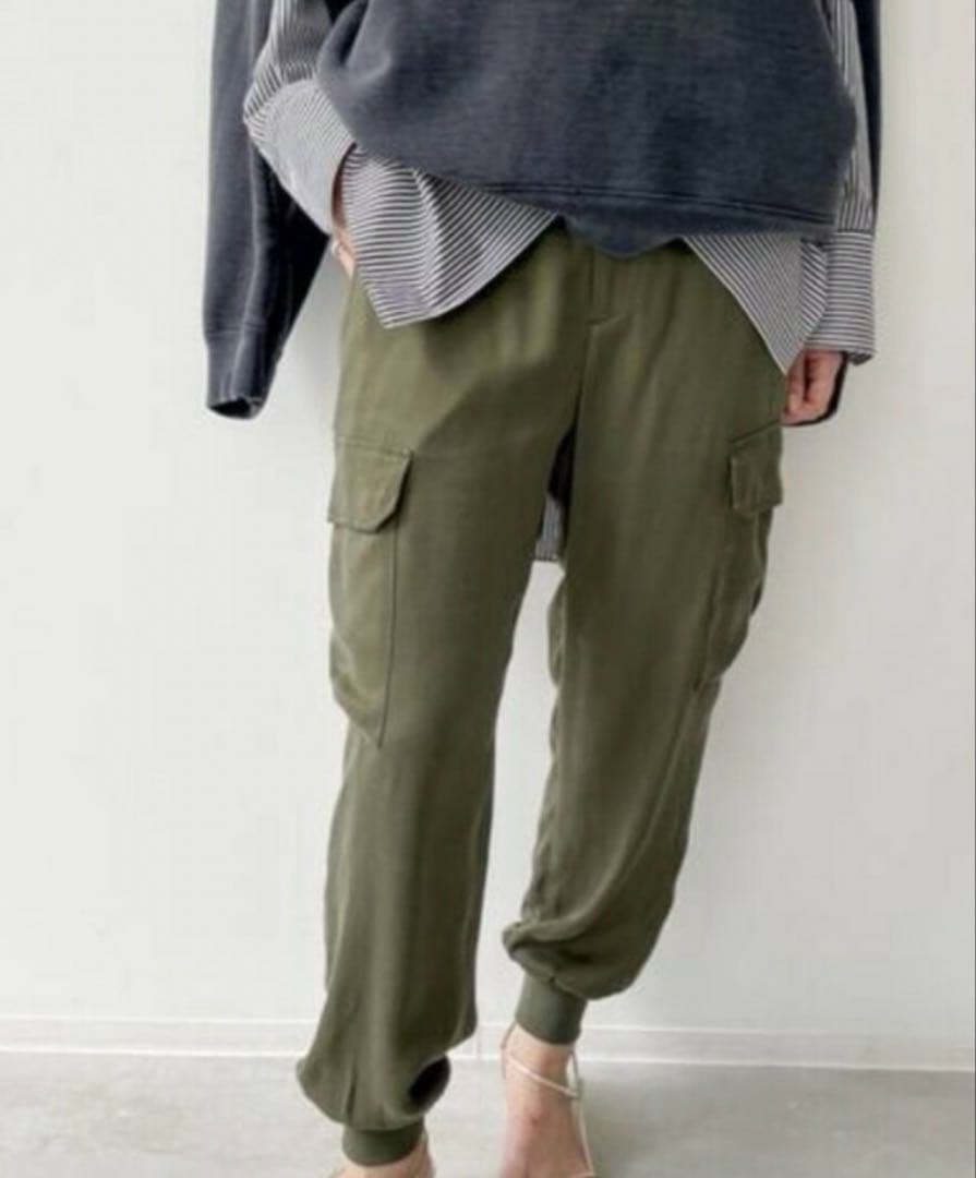 【新品】L'Appartement◆アパルトモンフィブリルサテンカーゴパンツ40