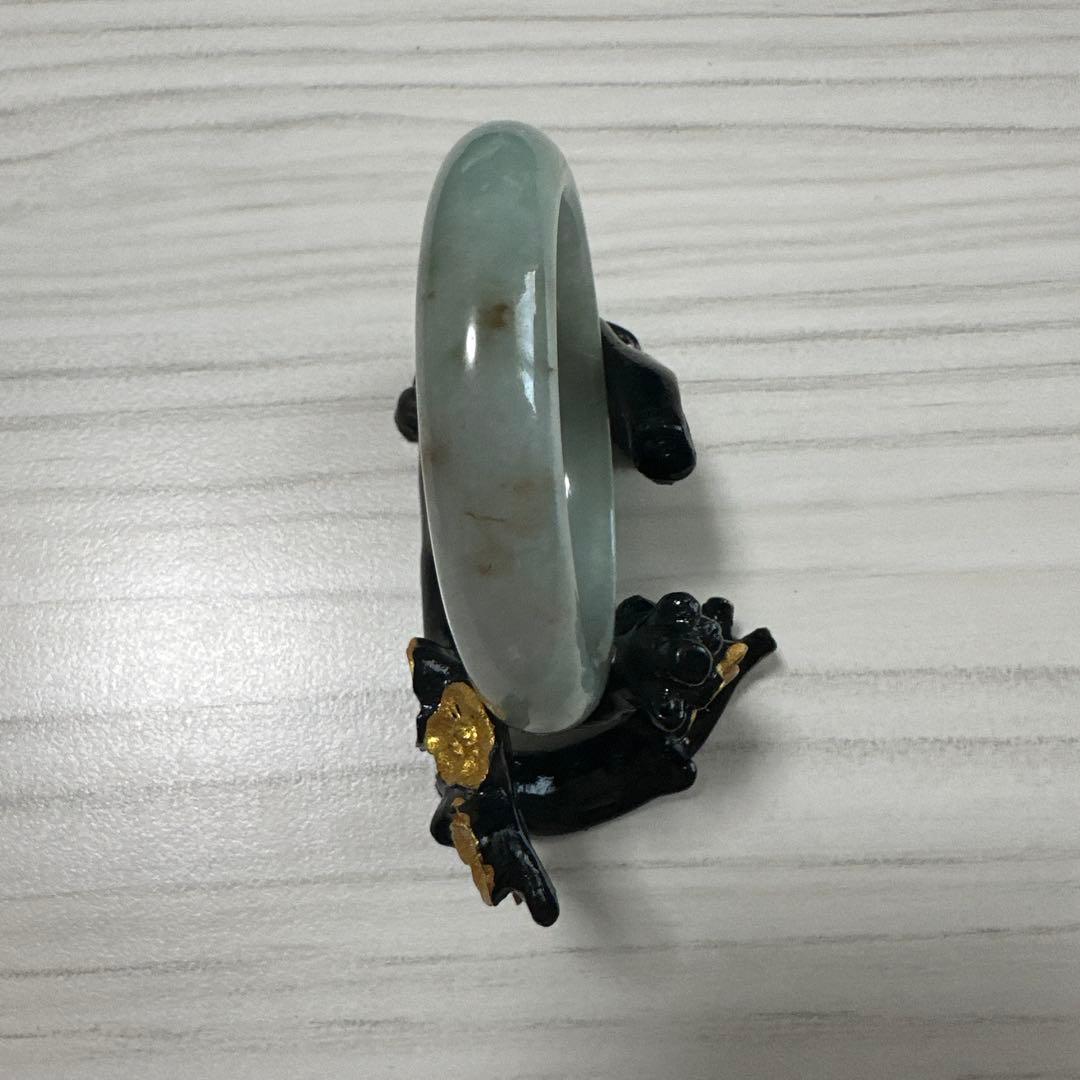 天然ミャンマー産 翡翠バングル グリーングレー棕根色 57.2mm（A貨）