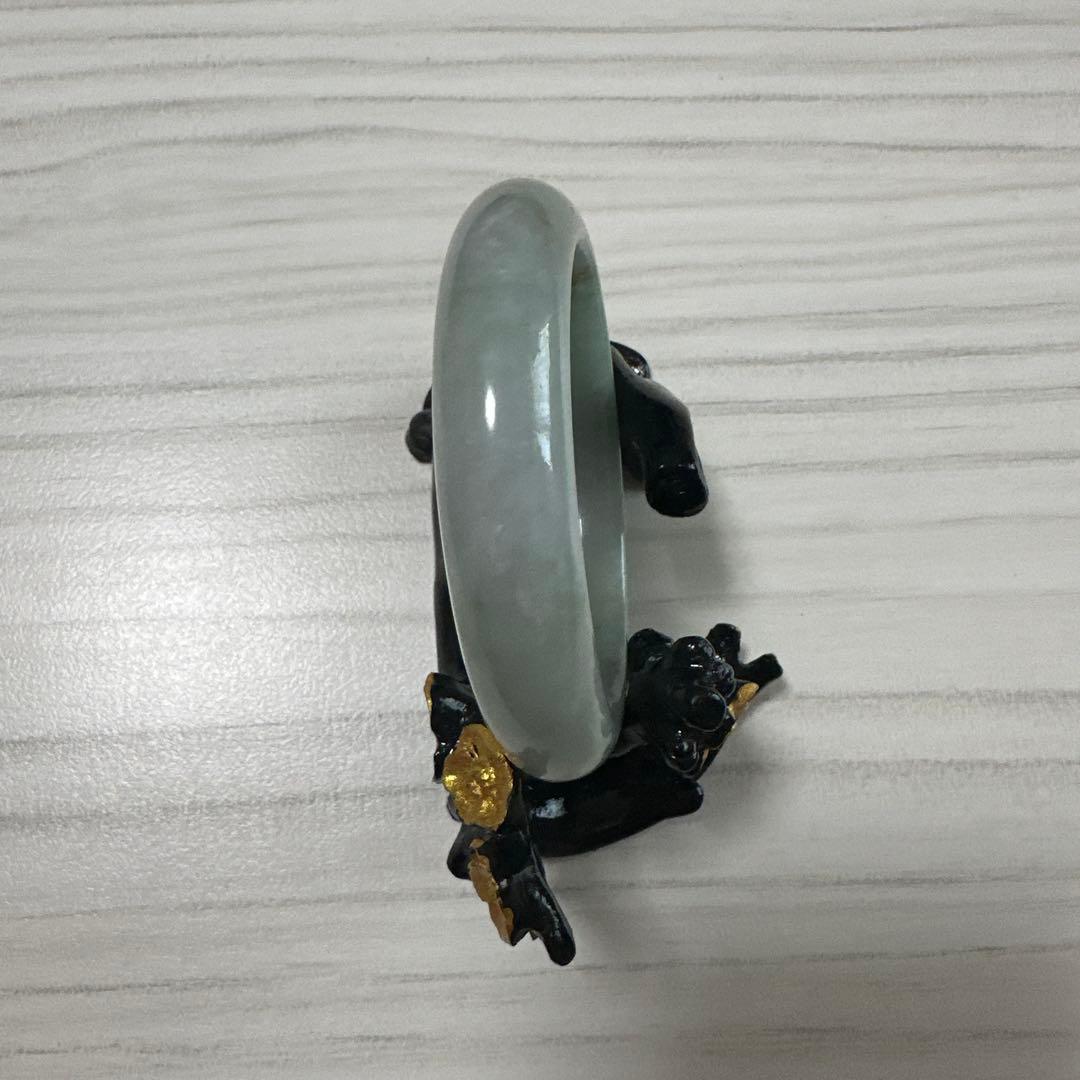 天然ミャンマー産 翡翠バングル グリーングレー棕根色 57.2mm（A貨）