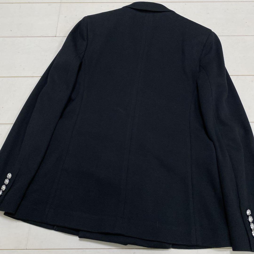 美品　ポロラルフローレン　レディース　ニットダブルブレステッドブレザー　Ｌ　黒銀