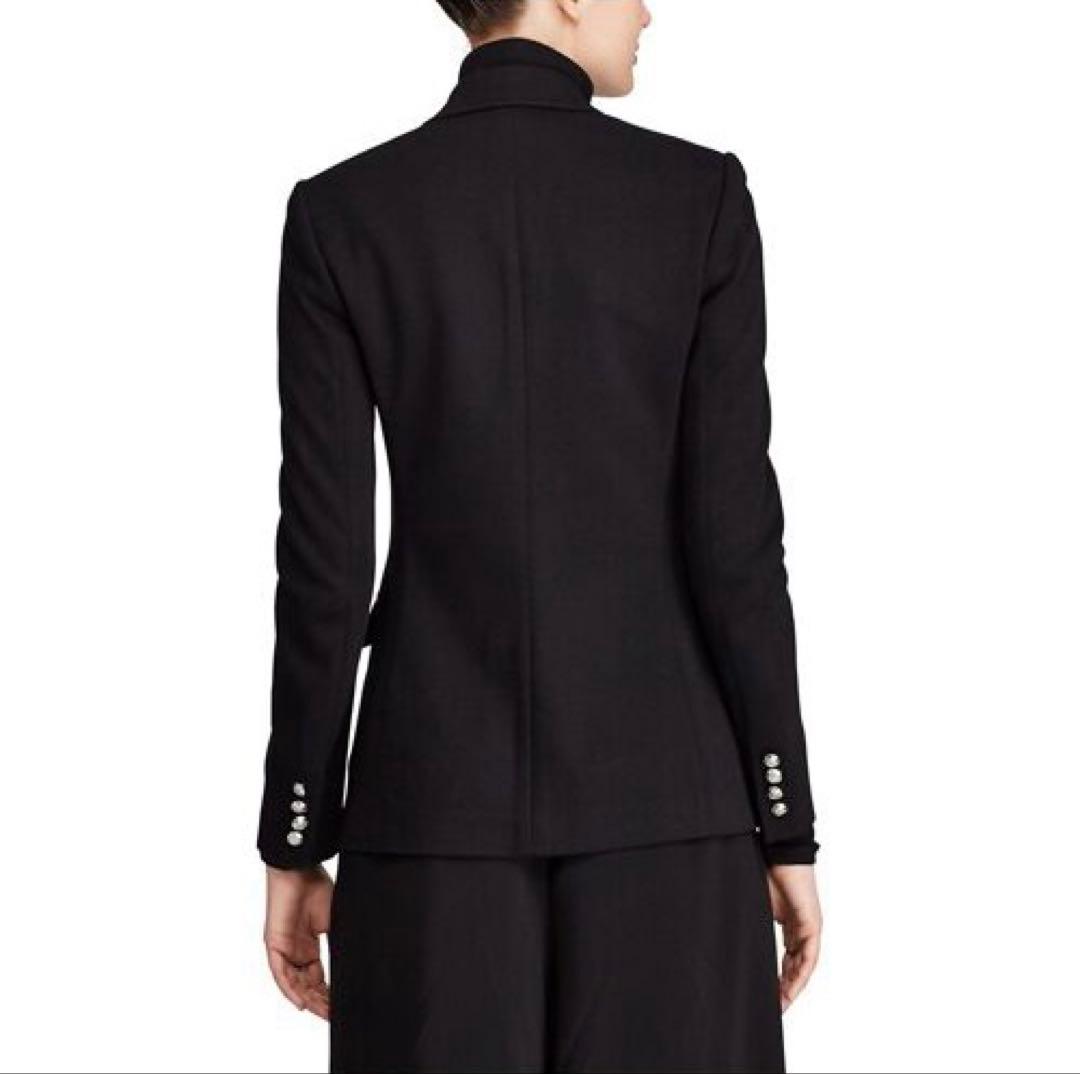 美品　ポロラルフローレン　レディース　ニットダブルブレステッドブレザー　Ｌ　黒銀