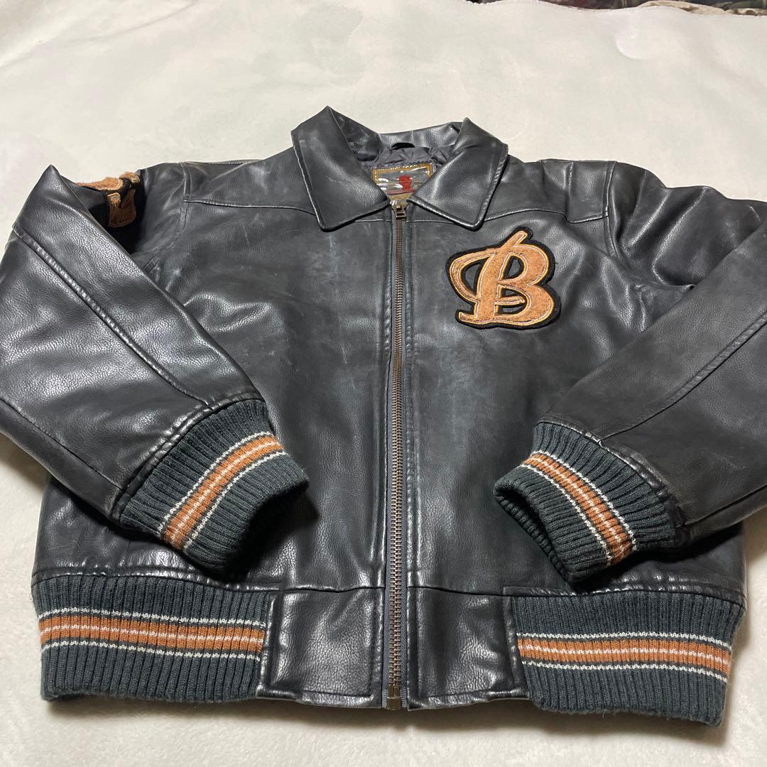 【オールレザー】GARAM スタジャン A-2 バーシティ オールブラック