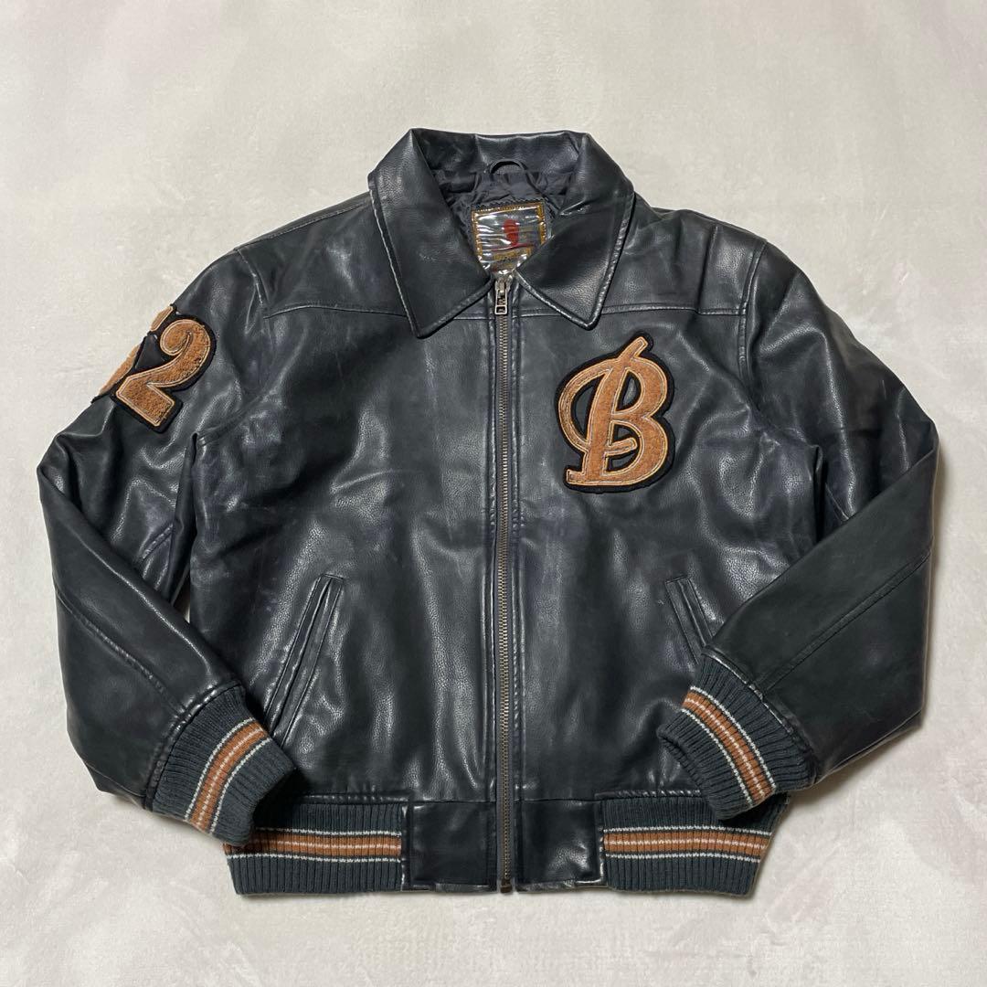 【オールレザー】GARAM スタジャン A-2 バーシティ オールブラック