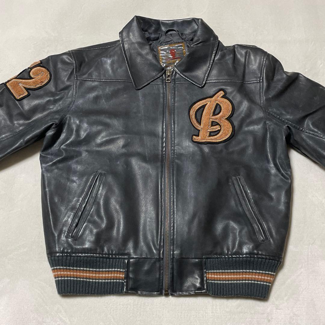 【オールレザー】GARAM スタジャン A-2 バーシティ オールブラック