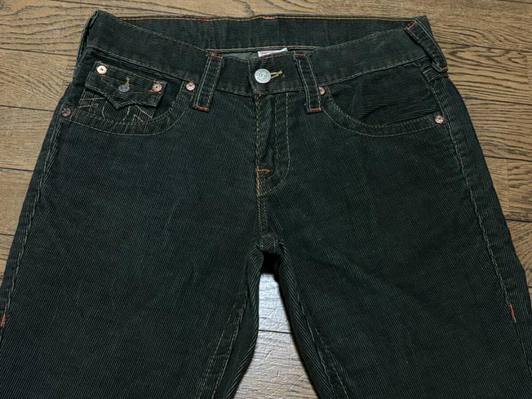 トゥルーレリジョン JOEY コーデュロイパンツオリーブ 米国製 30