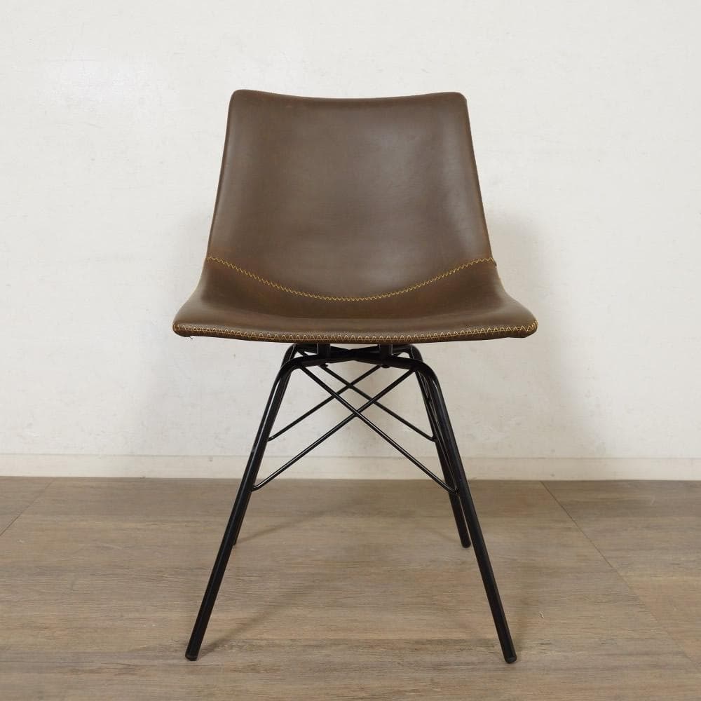 2脚セット【新品】革張り ヴィンテージ風 チェア　アウトレット