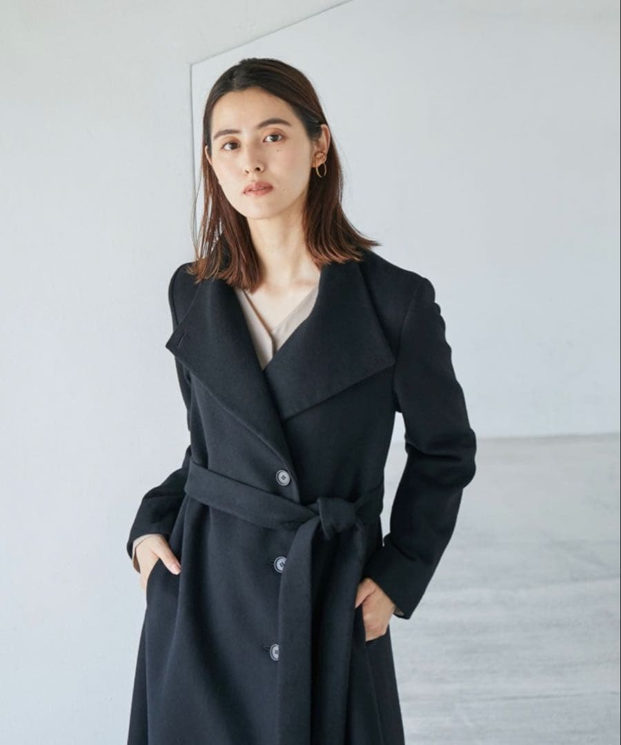 プレミアムカシミヤコート ROPE' 黒