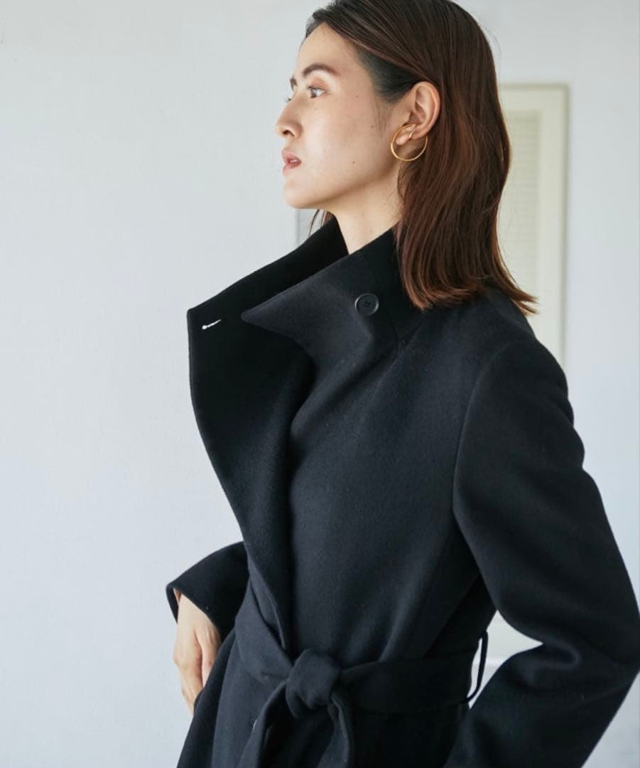 プレミアムカシミヤコート ROPE' 黒