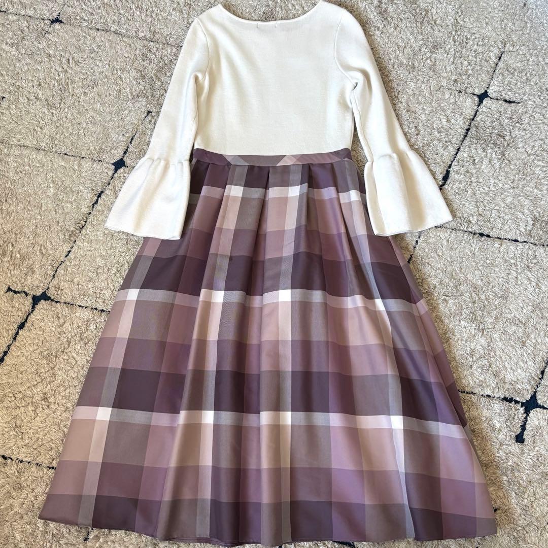 【美品✨】ブルーレーベルクレストブリッジ　チェッククロッシングツイルニット　M