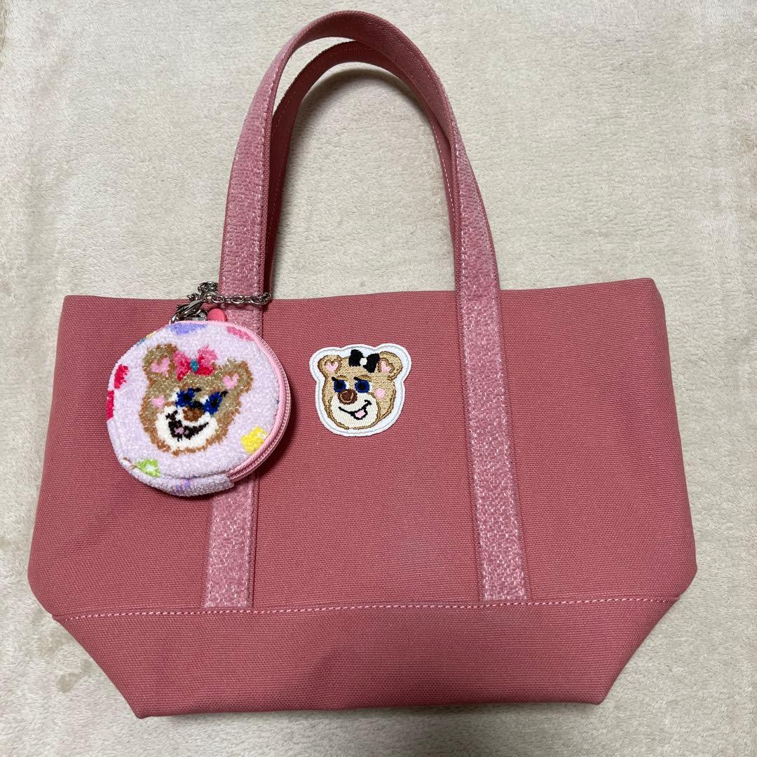 フェイラー オールドテディ ワッペントートバッグ 小 ピンク　ポーチセット