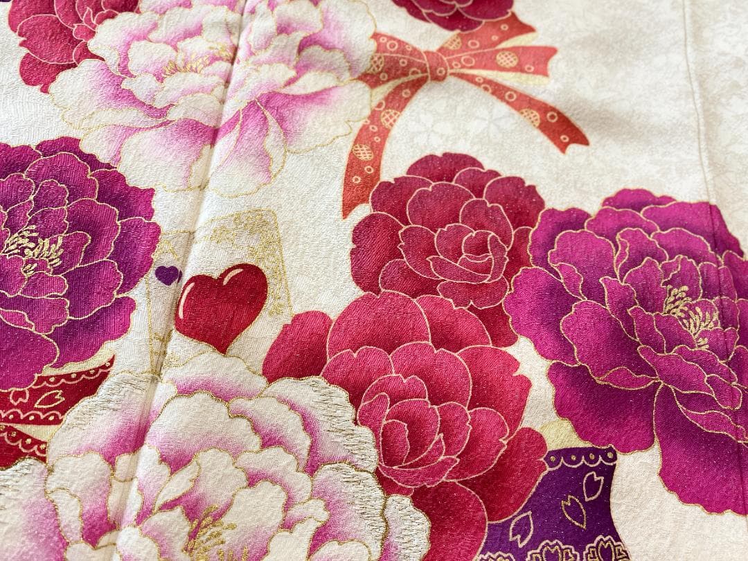 akmx190 正絹 振袖 JunAmiMisako 白色 パールトーン加工9号