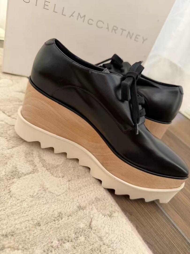 STELLA McCARTNEY ブラックプラットフォームシューズ　34.5