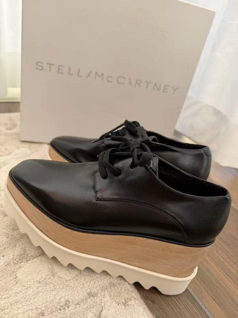 STELLA McCARTNEY ブラックプラットフォームシューズ　34.5