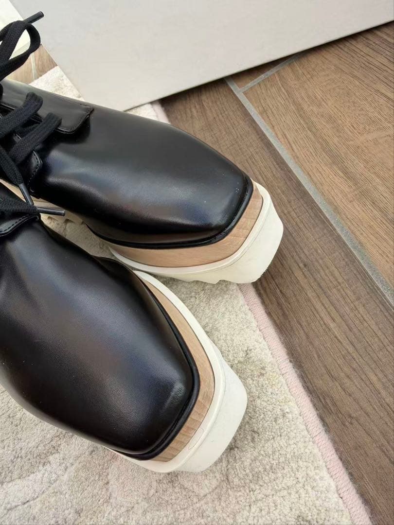 STELLA McCARTNEY ブラックプラットフォームシューズ　34.5