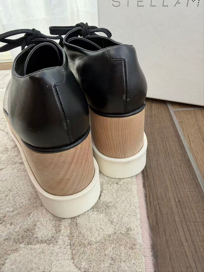 STELLA McCARTNEY ブラックプラットフォームシューズ　34.5
