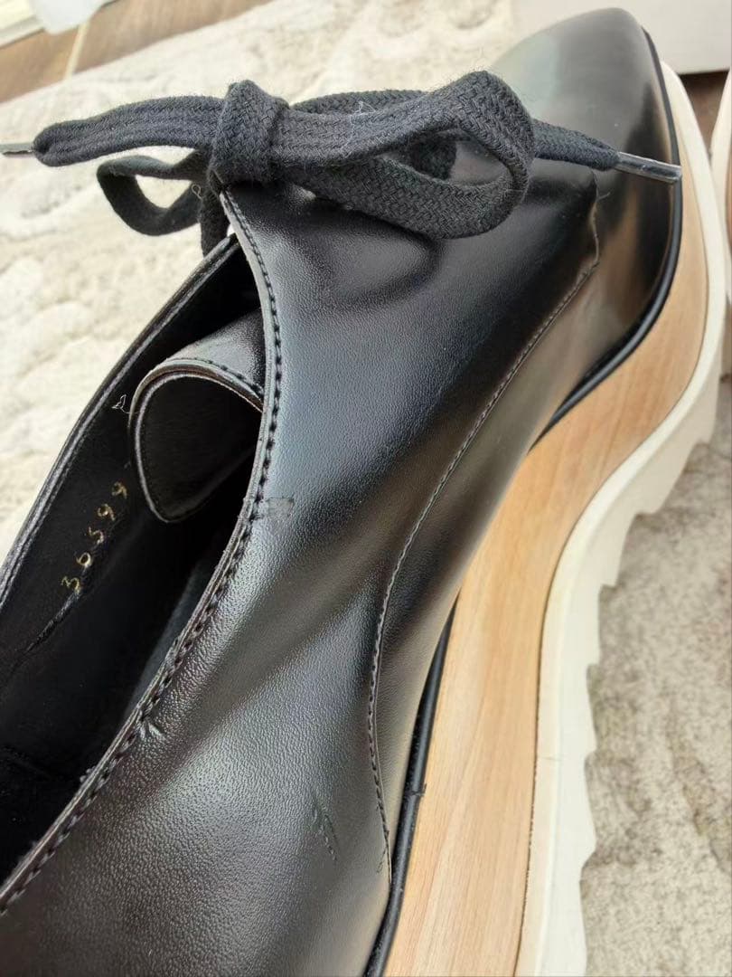 STELLA McCARTNEY ブラックプラットフォームシューズ　34.5