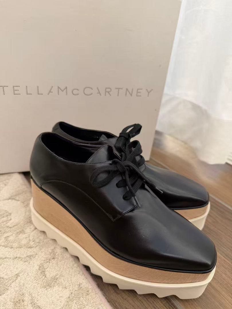 STELLA McCARTNEY ブラックプラットフォームシューズ　34.5