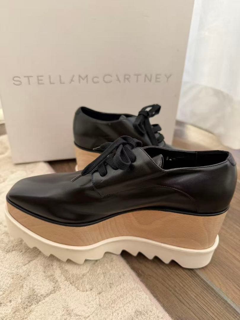 STELLA McCARTNEY ブラックプラットフォームシューズ　34.5