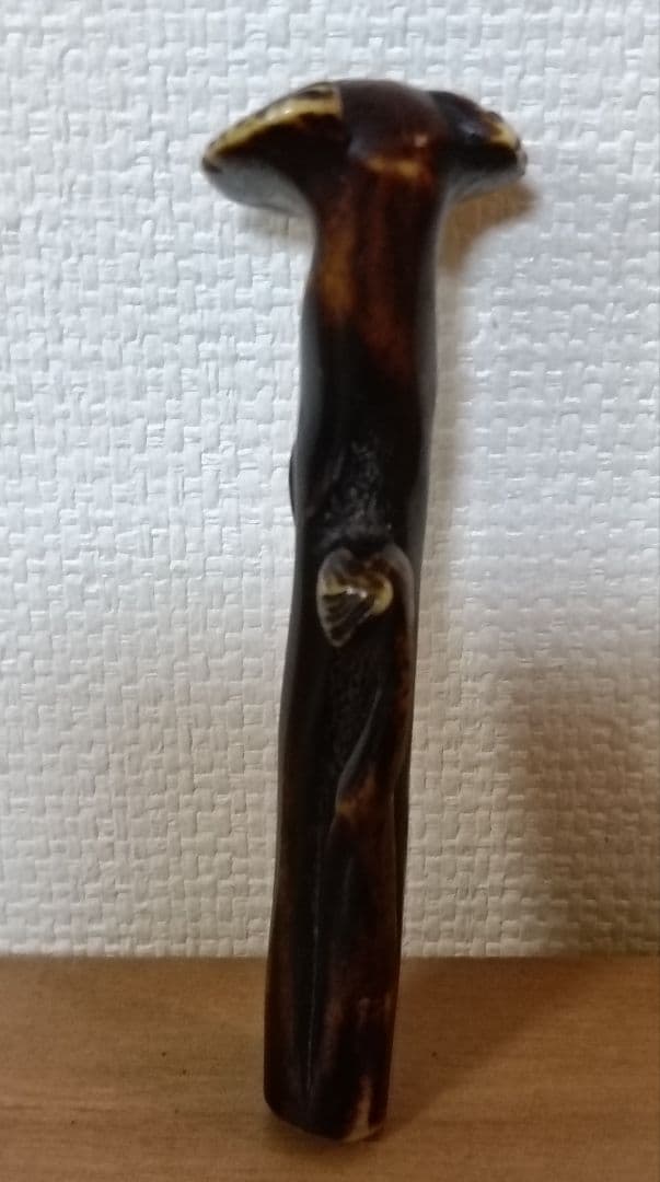 鹿角茸差し根付　古根付　鹿角彫刻根付　時代物　差し根付