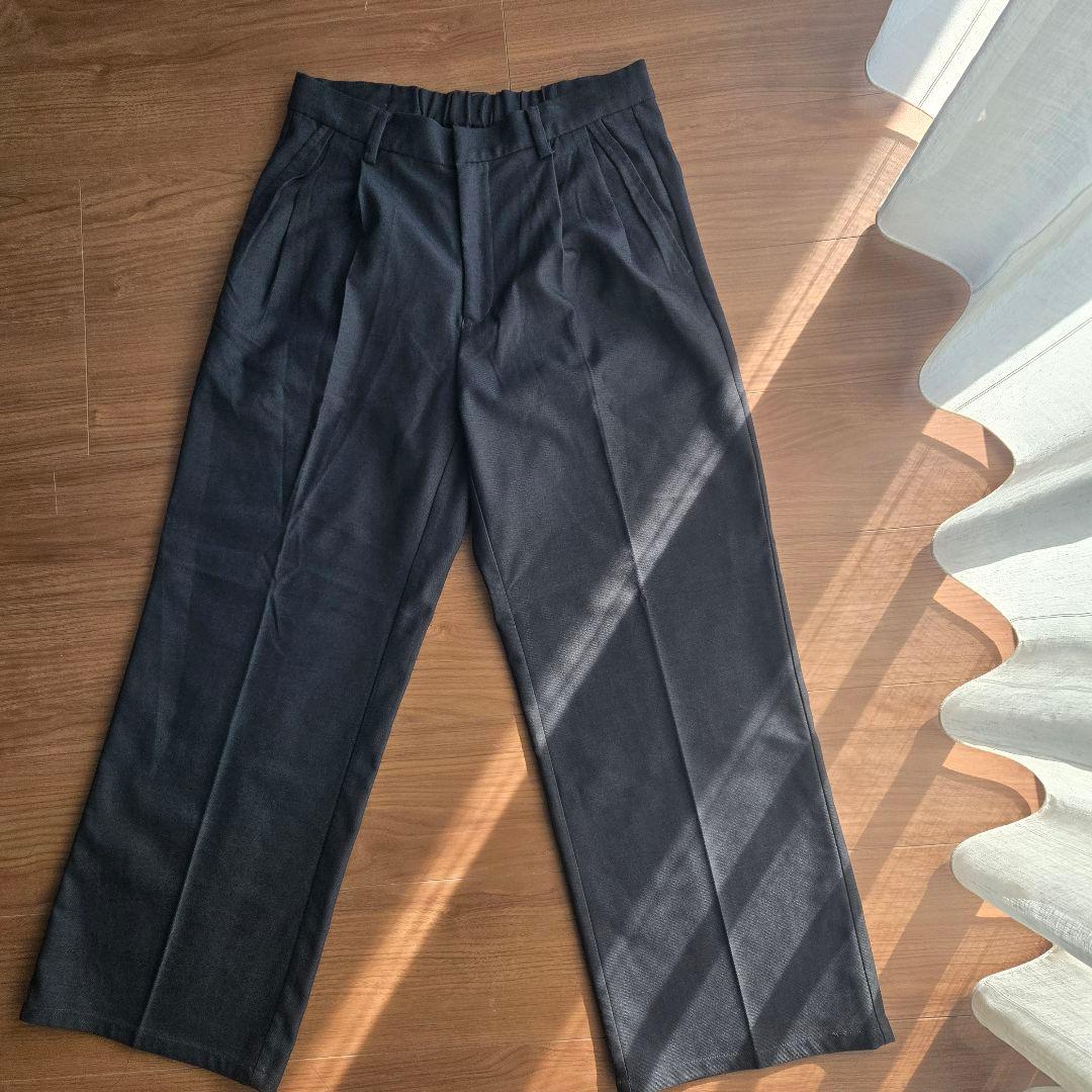 レタッチ　2Tuck Wide Wool Touch Slacks