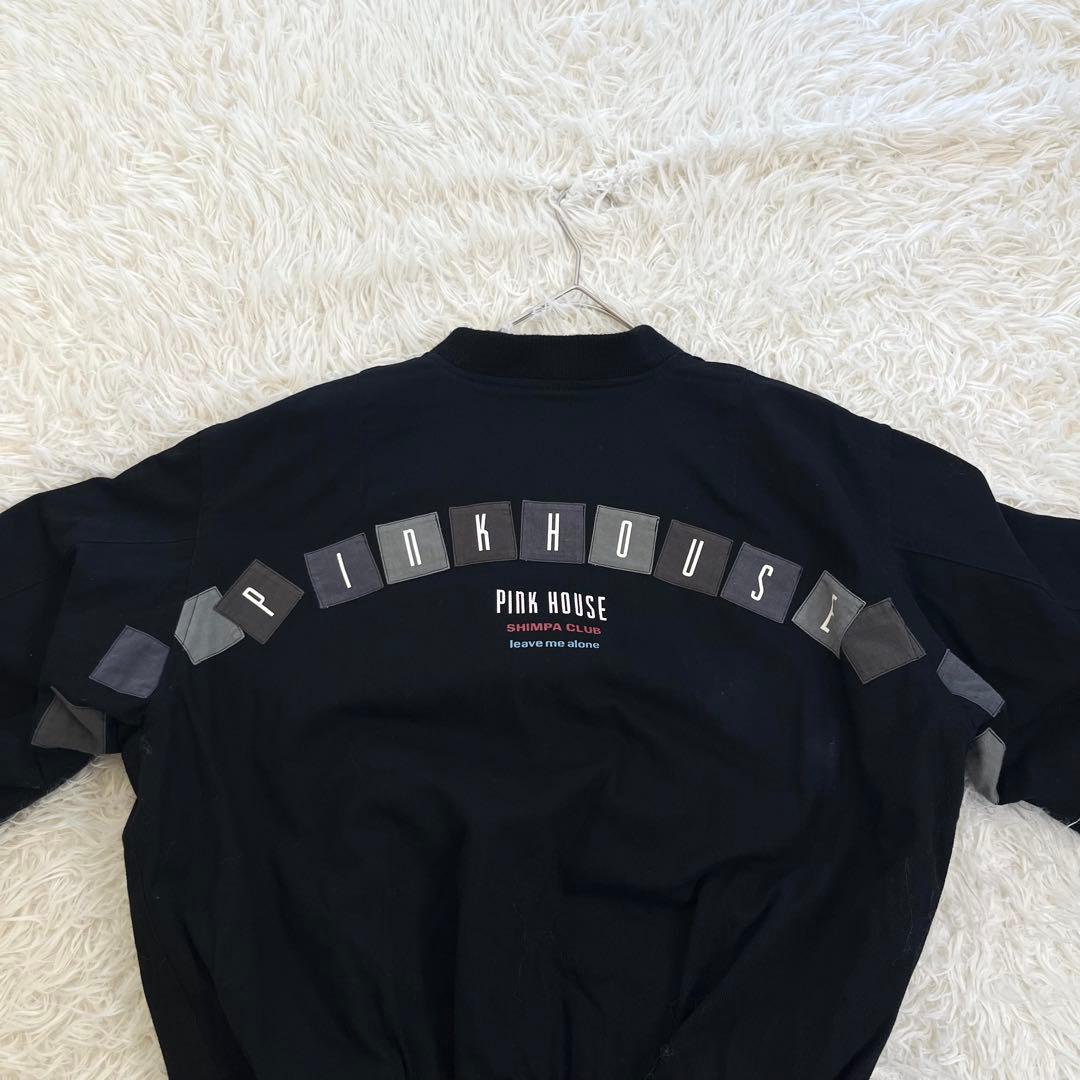 希少✨ ピンクハウス ブルゾン ワッペン 刺繍ロゴ 中綿キルティング 綿100