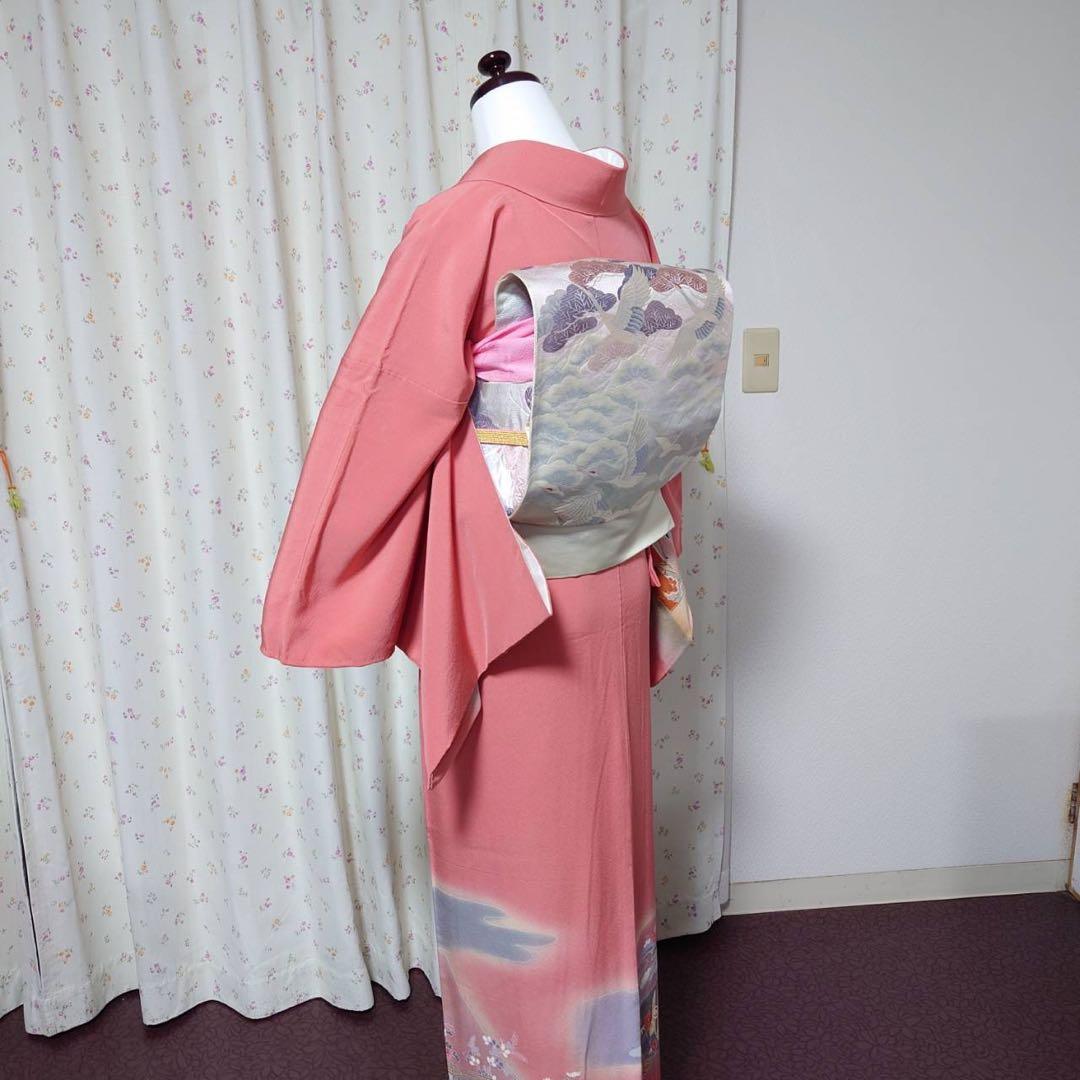 フ9999 未使用近い　美品　袷　正絹　友禅　訪問着　フルセット