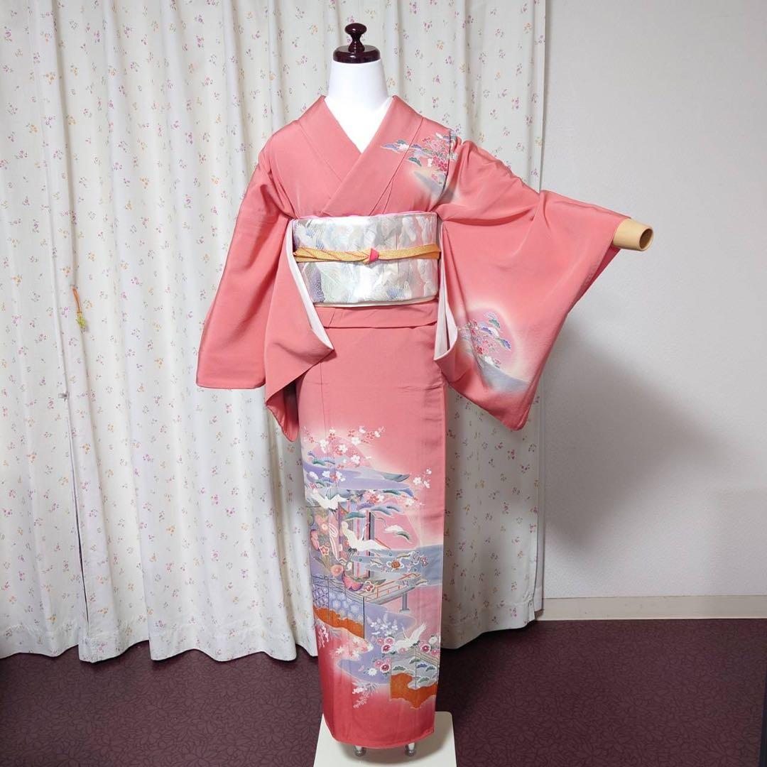 フ9999 未使用近い　美品　袷　正絹　友禅　訪問着　フルセット