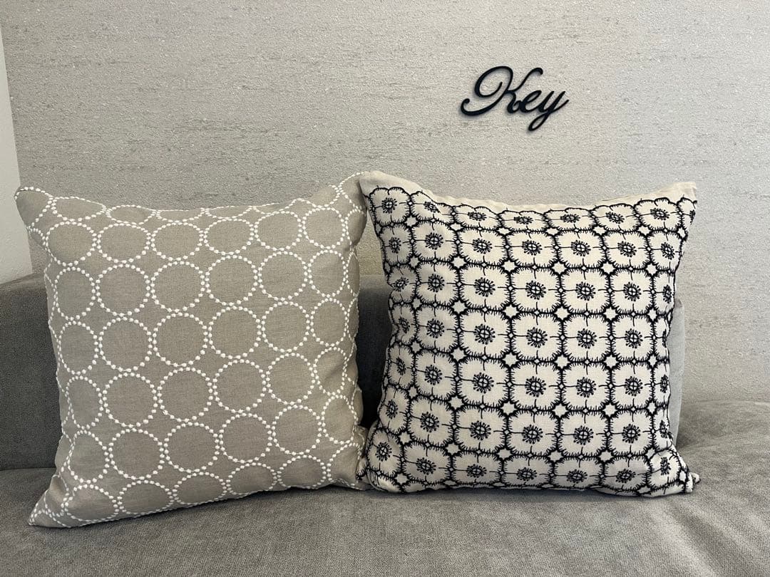 ミナペルホネン　ハンドメイドクッションカバー★タンバリン ベージュxホワイト