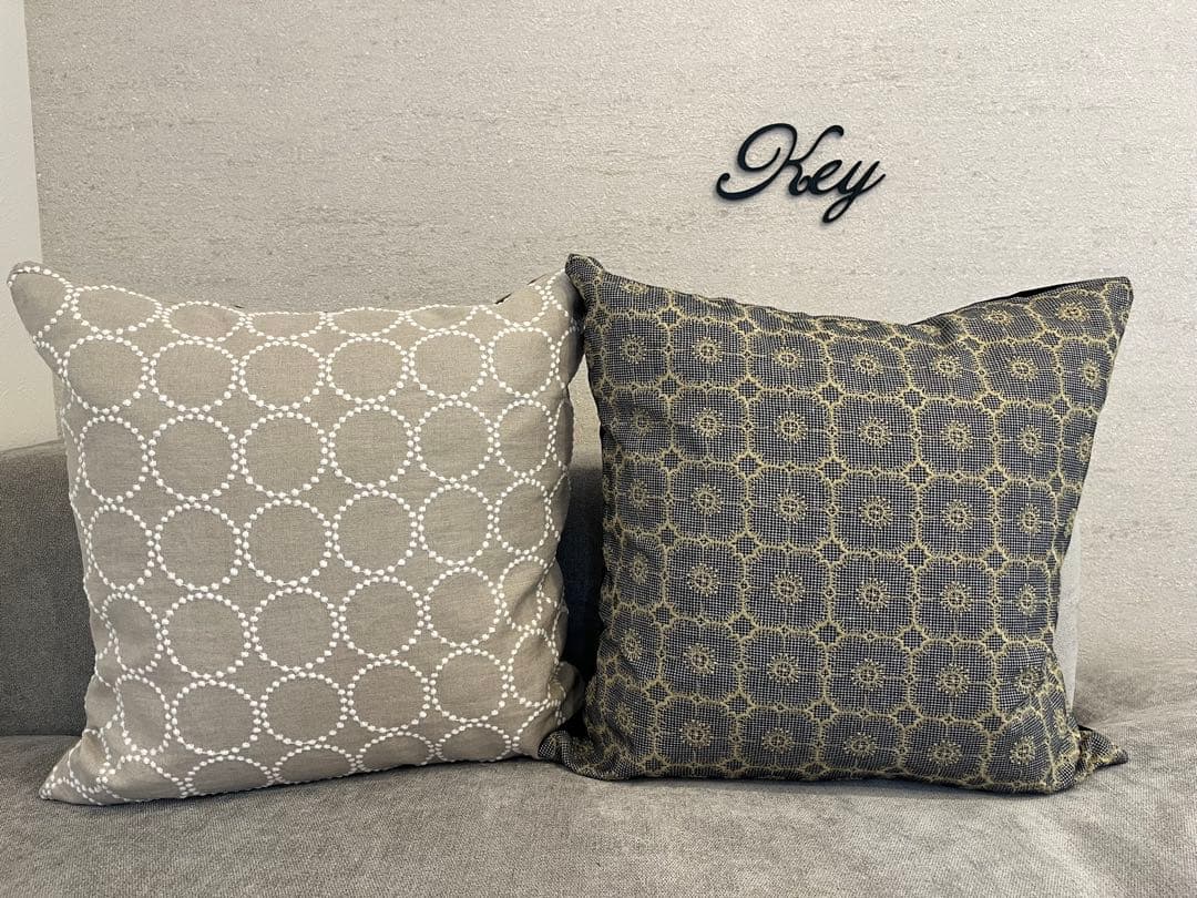 ミナペルホネン　ハンドメイドクッションカバー★タンバリン ベージュxホワイト