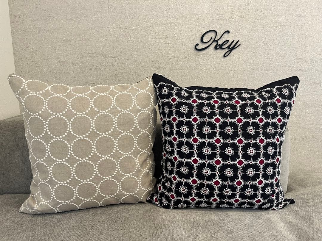 ミナペルホネン　ハンドメイドクッションカバー★タンバリン ベージュxホワイト