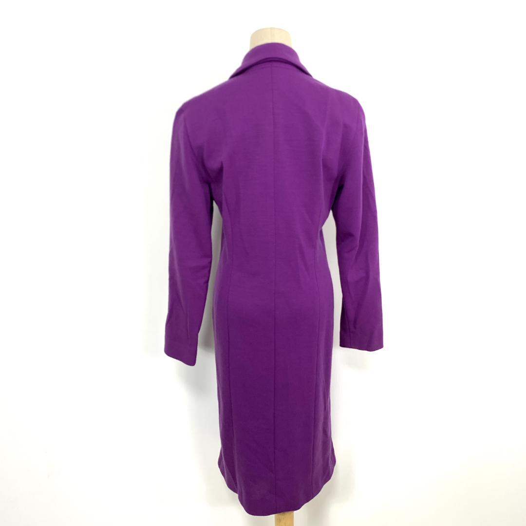 LA8818 ミスクロエ ロングコート 紫 パープル ウール 40