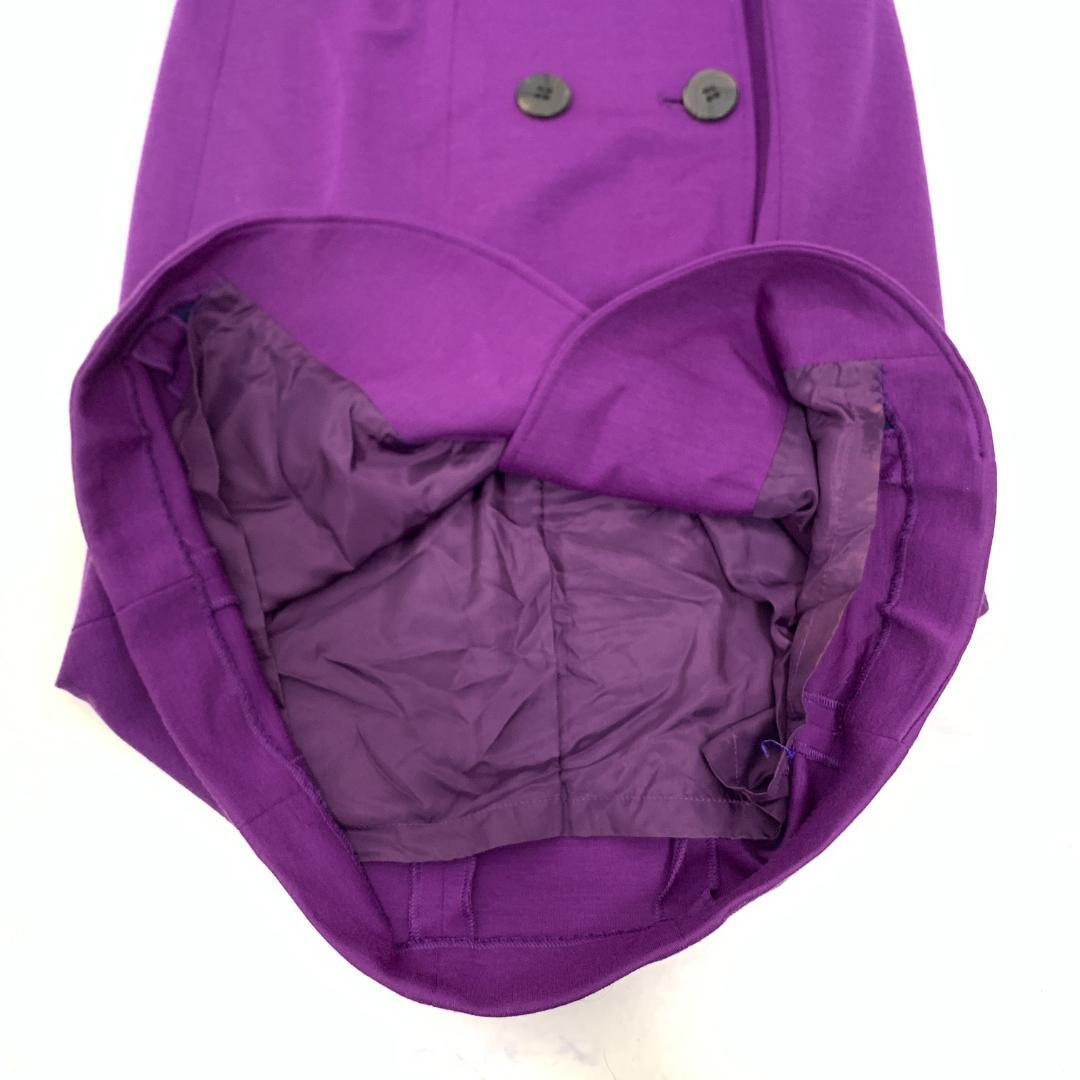 LA8818 ミスクロエ ロングコート 紫 パープル ウール 40