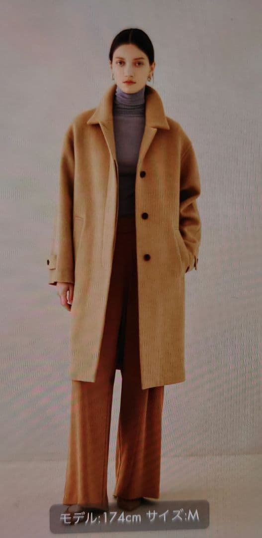SOEJUソージュ ジーロンラムステンカラーコートキャメルM