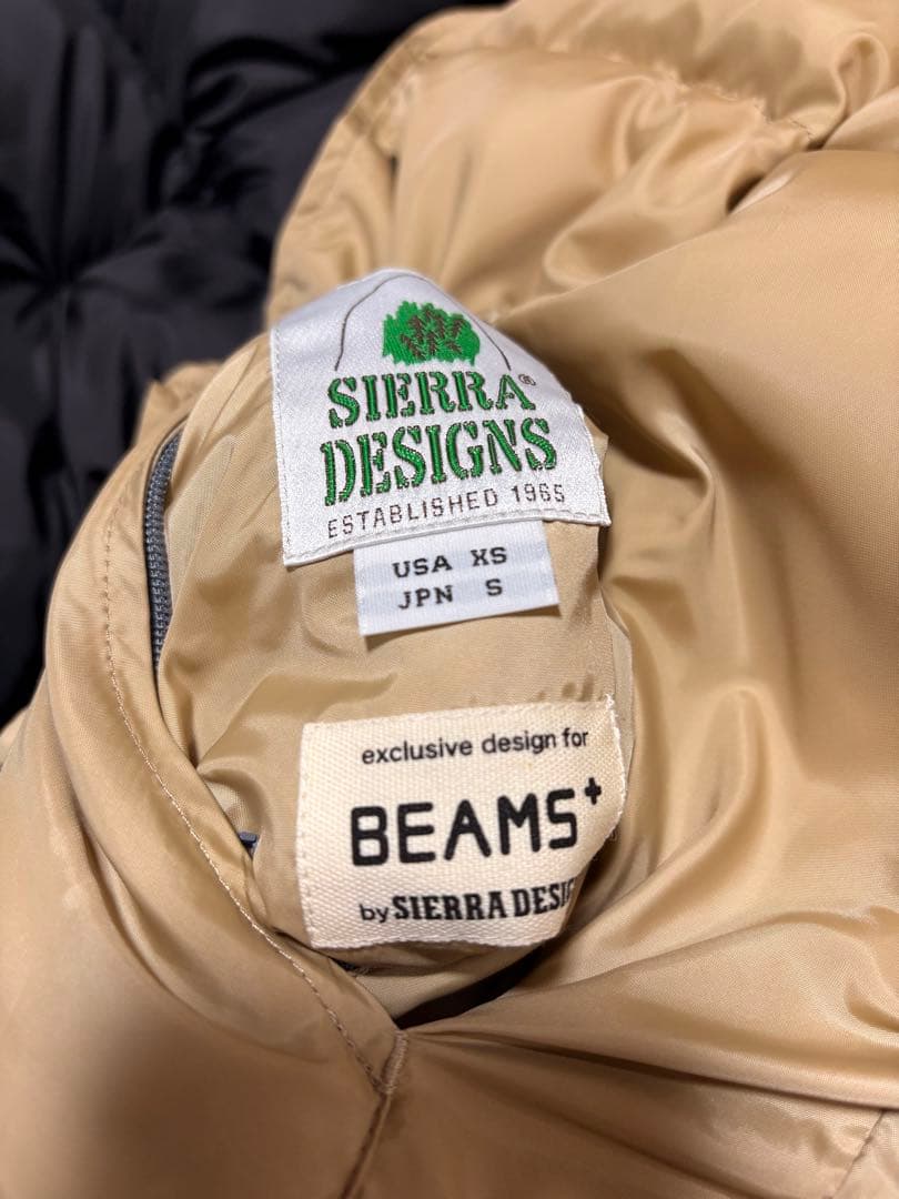 シェラデザイン ビームスプラス コラボ ダウンベスト リバーシブル S 美品