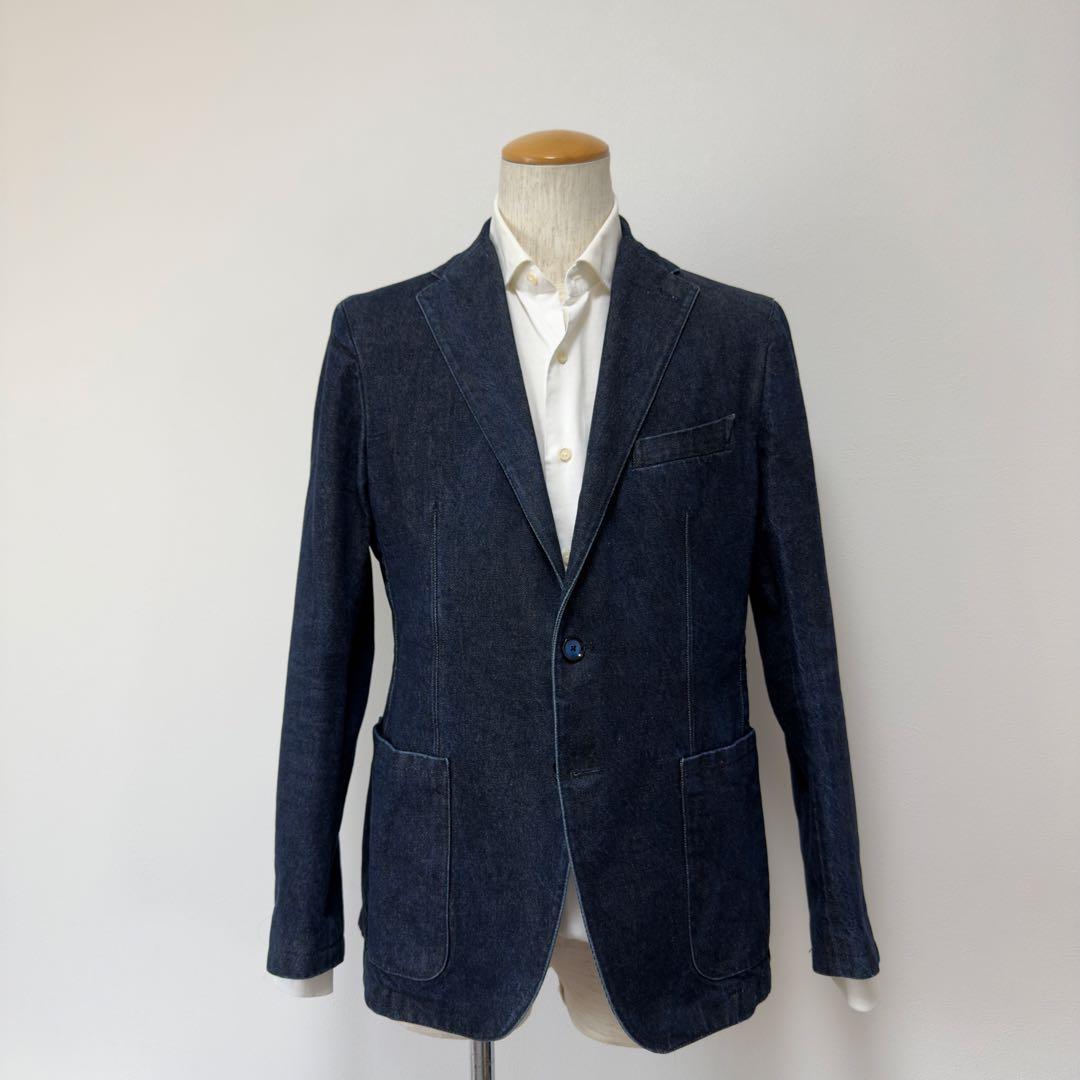 新品同様 定価17.6万 タリアトーレ リジットインディゴデニムジャケット 48
