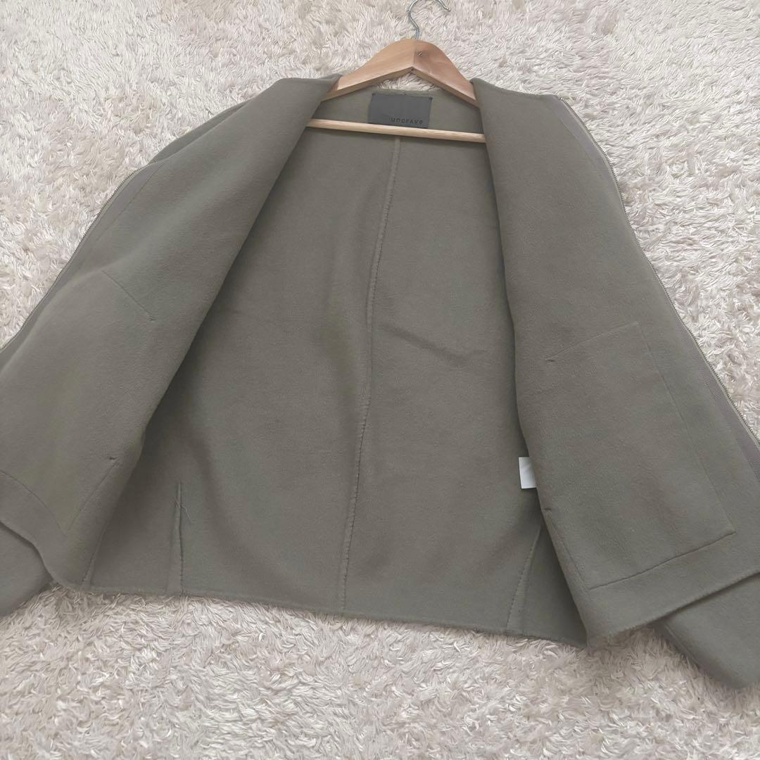 美品✨アンクレイヴ ライトリバー ショートコート ジップアップ ウール オリーブ