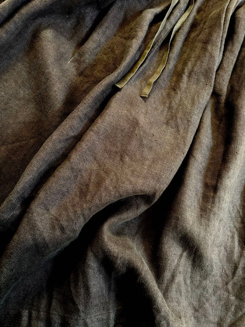 nest Robe ヘビーリネンタックキュロット　ダークブラウン