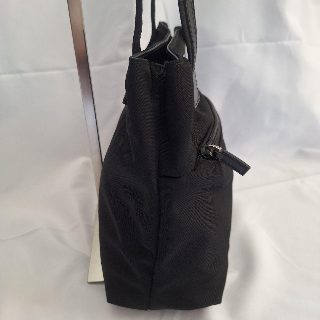 【美品】GUCCI レザー ナイロン ミニトートバッグ ブラック イタリア製