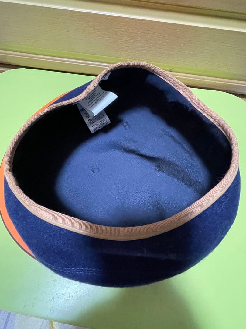【美品】Hermes エルメス　ネイビー ウール ベレー帽　サイズ57