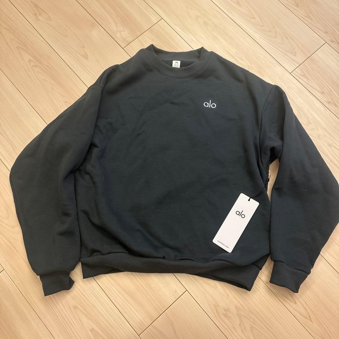 alo ブラック クルーネックスウェット XXS