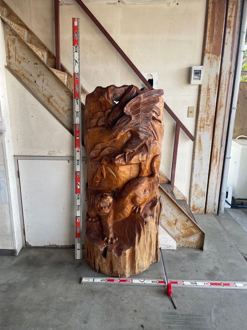 木製動物彫刻 インテリア装飾品