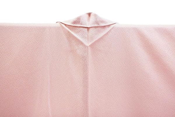 未使用品 訪問着 縮緬地 薄ピンク 手描き友禅 枝花 身丈166cm