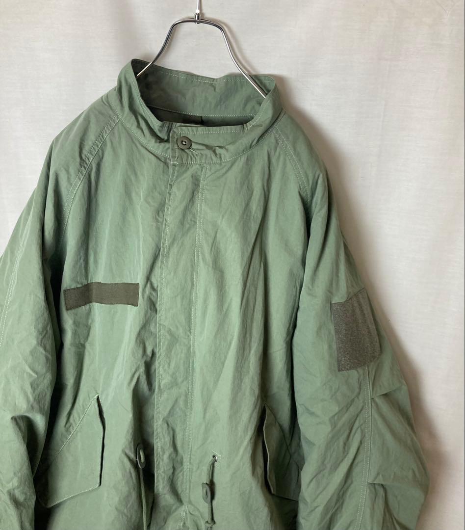 ボアライナー付きライトカーキノーカラーミリタリージャケット春秋冬物ゆったりサイズ