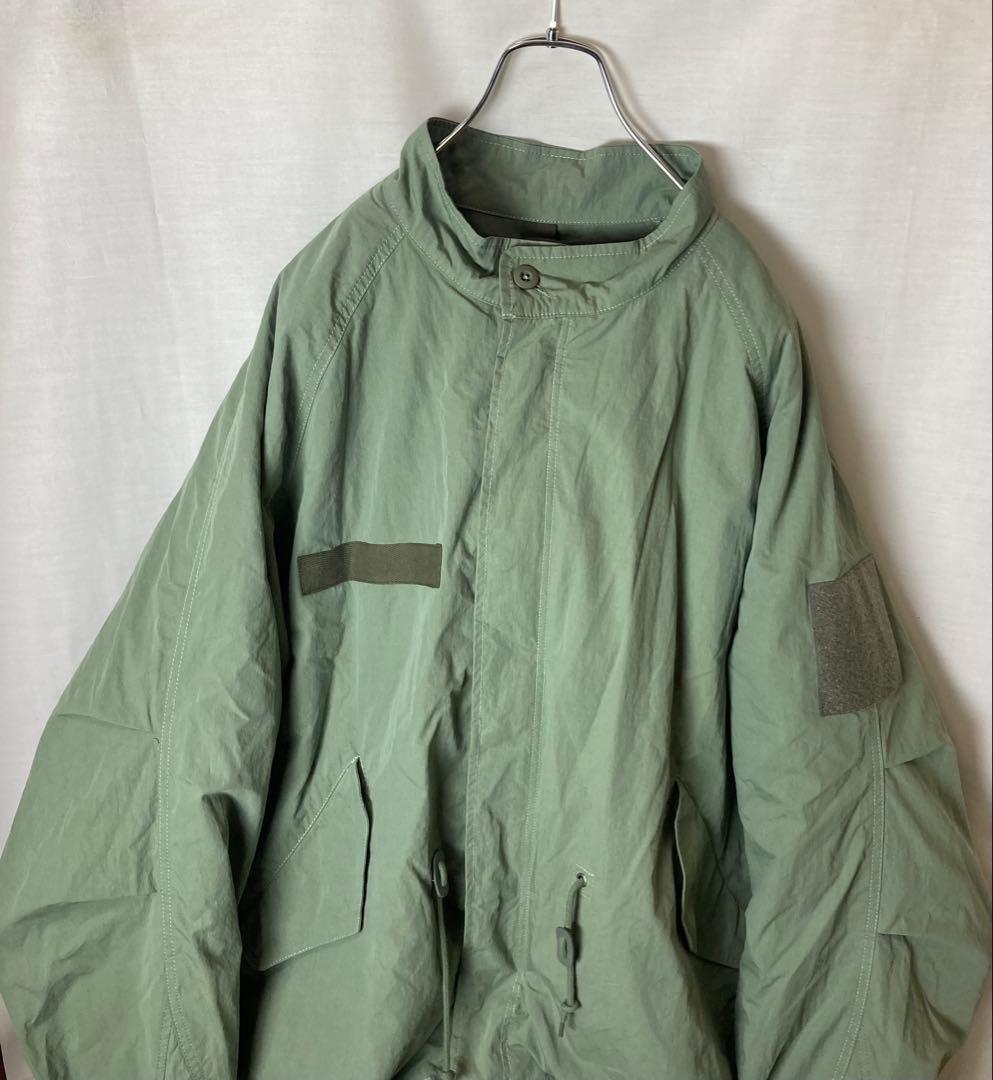 ボアライナー付きライトカーキノーカラーミリタリージャケット春秋冬物ゆったりサイズ